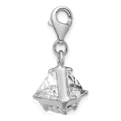 Sterling Silver CZ 3-D Charm – view 4