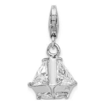 Sterling Silver CZ 3-D Charm – view 5