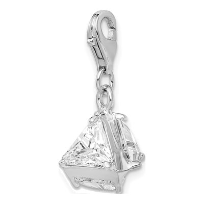 Sterling Silver CZ 3-D Charm – view 6