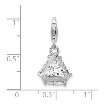 Sterling Silver CZ 3-D Charm – view 7