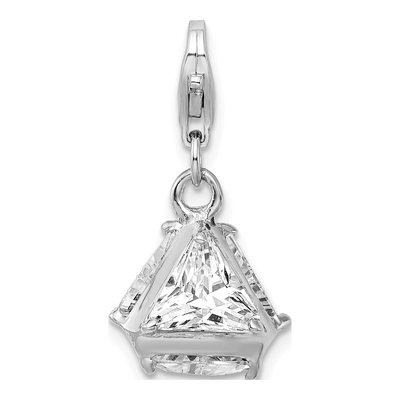 Sterling Silver CZ 3-D Charm