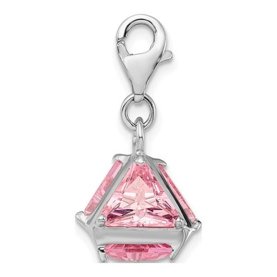 Sterling Silver CZ 3-D Charm – view 4