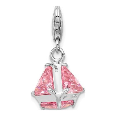 Sterling Silver CZ 3-D Charm – view 5