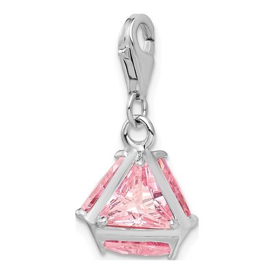Sterling Silver CZ 3-D Charm – view 6