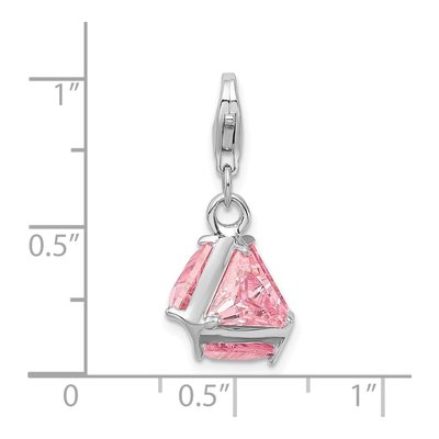 Sterling Silver CZ 3-D Charm – view 7