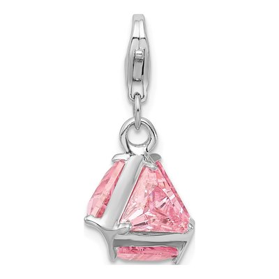 Sterling Silver CZ 3-D Charm