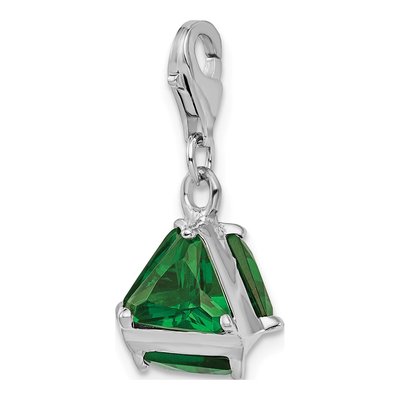 Sterling Silver Green Glass Charm – view 6
