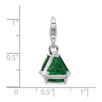 Sterling Silver Green Glass Charm – view 7