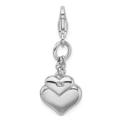 Sterling Silver Red Enamel Heart Charm – view 3