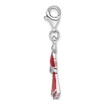 Sterling Silver CZ Enamel Dress Charm – view 2