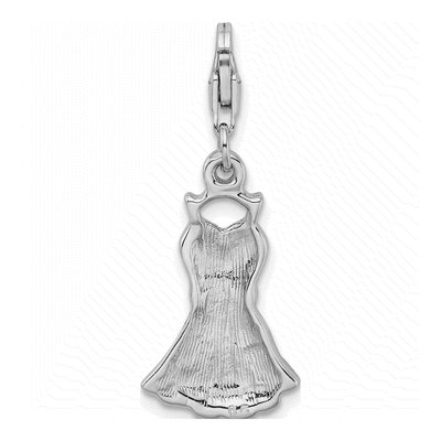 Sterling Silver CZ Enamel Dress Charm – view 3