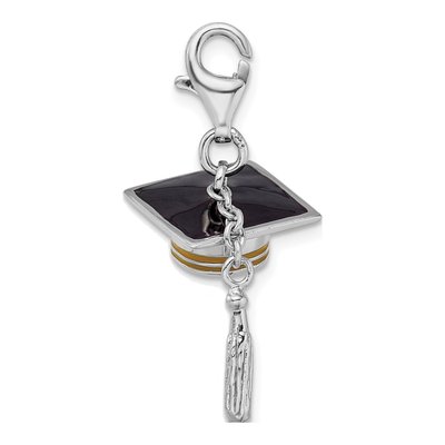 Sterling Silver Graduation Cap Charm – view 2