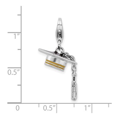 Sterling Silver Graduation Cap Charm – view 4