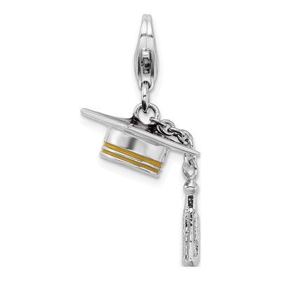 Sterling Silver Graduation Cap Charm