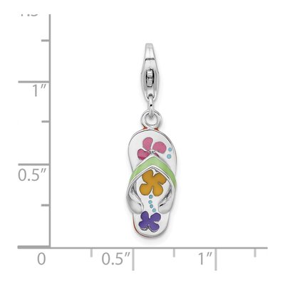 Sterling Silver Enamel Flip-Flop Charm – view 6