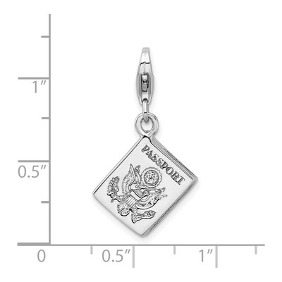 Sterling Silver 3-D Passport Charm – view 6