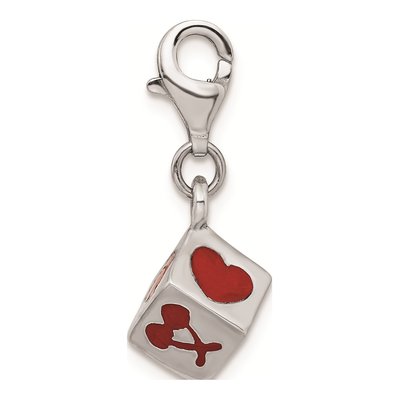 Sterling Silver 3D Enamel Die Charm – view 4
