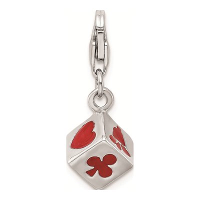 Sterling Silver 3D Enamel Die Charm – view 5