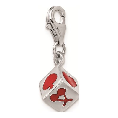 Sterling Silver 3D Enamel Die Charm – view 6