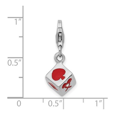 Sterling Silver 3D Enamel Die Charm – view 7