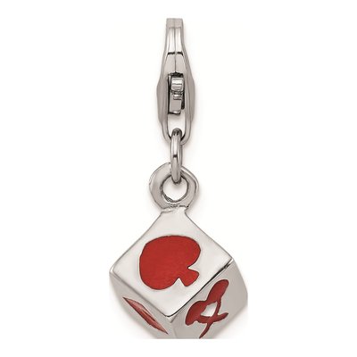 Sterling Silver 3D Enamel Die Charm