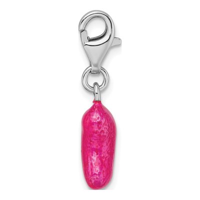 Sterling Silver Pink Jelly Bean Charm – view 4
