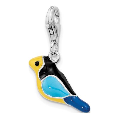 Sterling Silver 3-D Enamel Bird Charm – view 7