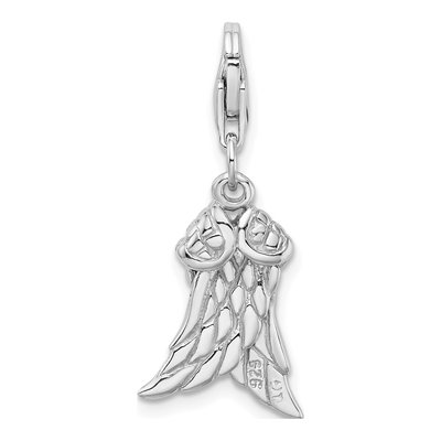 Sterling Silver 3-D Wings Charm – view 3