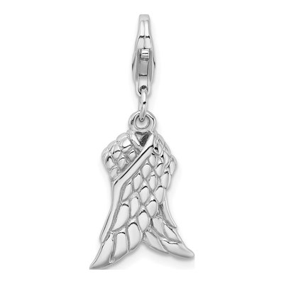 Sterling Silver 3-D Wings Charm