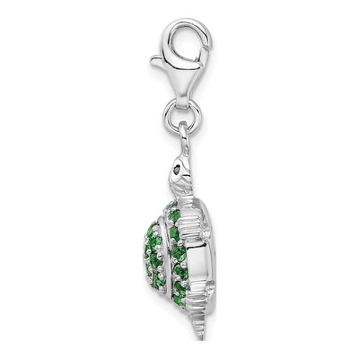Sterling Silver CZ 3D Turtle Charm – view 4