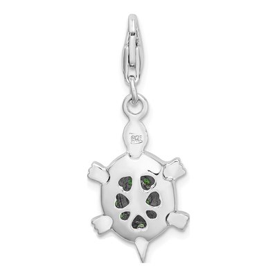Sterling Silver CZ 3D Turtle Charm – view 5