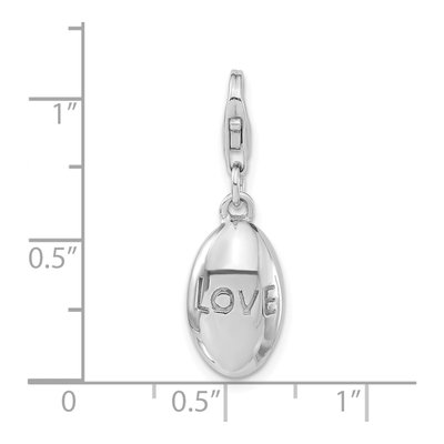 Sterling Silver Love Oval Charm – view 6