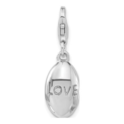Sterling Silver Love Oval Charm