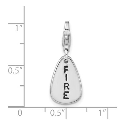 Sterling Silver Fire Symbol Charm – view 6