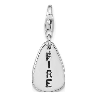 Sterling Silver Fire Symbol Charm