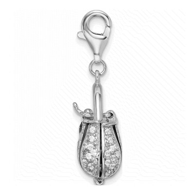 Sterling Silver CZ Handbag Charm – view 3