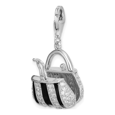 Sterling Silver CZ Handbag Charm – view 5