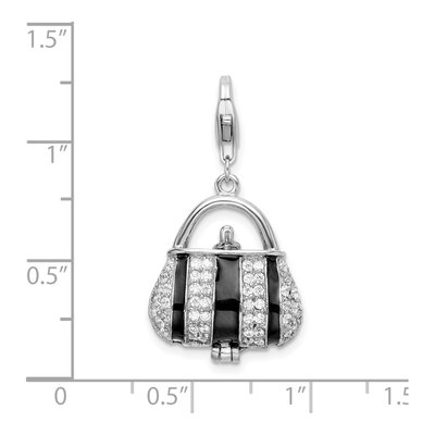 Sterling Silver CZ Handbag Charm – view 6
