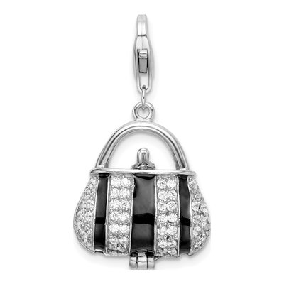 Sterling Silver CZ Handbag Charm