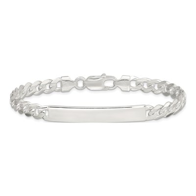 Sterling Silver Curb Link ID Bracelet – view 4
