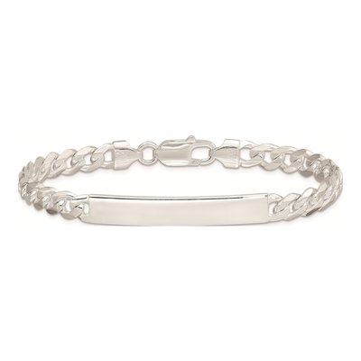 Sterling Silver Curb Link ID Bracelet – view 5