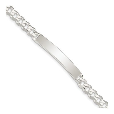 Sterling Silver Curb Link ID Bracelet