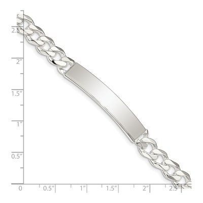 Sterling Silver Curb Link ID Bracelet – view 4