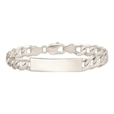 Sterling Silver Curb Link ID Bracelet – view 4