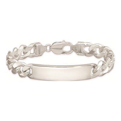 Sterling Silver Curb Link ID Bracelet – view 3