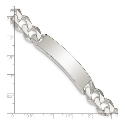 Sterling Silver Curb Link ID Bracelet – view 4
