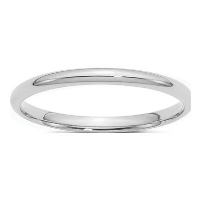 Sterling Silver 2mm Comfort-Fit Wedding Band