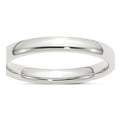 Sterling Silver 3mm Comfort-Fit Wedding Band