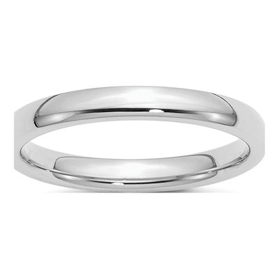Sterling Silver 3mm Comfort-Fit Wedding Band