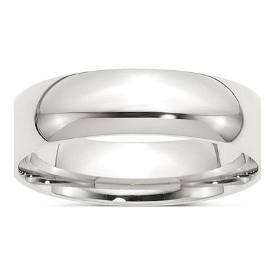 Sterling Silver 6mm Comfort-Fit Wedding Band